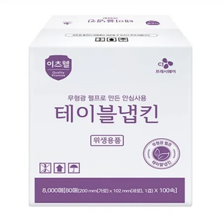 이츠웰 테이블냅킨(실속 NEW_80매*100속 BOX) [원산지: 상세설명참조]