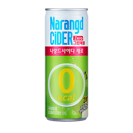 동아오츠카 나랑드사이다제로(캔_ZERO_그린애플 245g/EA)