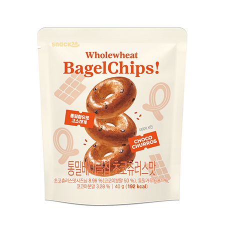 스낵24 통밀베이글칩(초코츄러스맛 40g/EA)