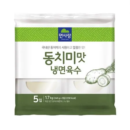 면사랑 냉면육수(동치미맛_340g*5입 1.7Kg/EA)