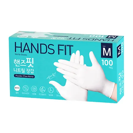 핸즈핏 니트릴장갑(흰색_중_100입 EA)