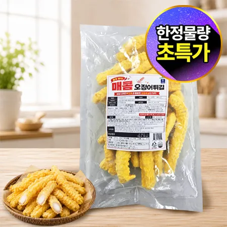 ♥튀김특가♥ 그린푸드 매콤오징어 튀김(1Kg/EA) 분식 안주 튀김