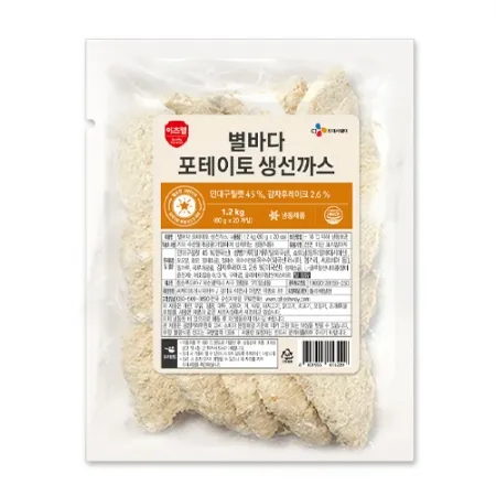 이츠웰 별바다포테이토생선까스(60g*20입 1.2Kg/EA) [원산지: 상세설명참조]