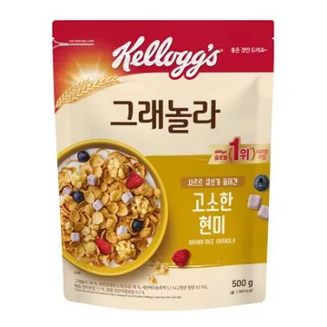 농심켈로그 고소한현미그래놀라(사르르큐브_시리얼 500g/EA)