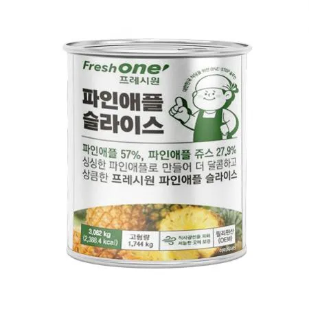 프레시원 파인애플캔(프리미엄 슬라이스 3.062Kg/EA)