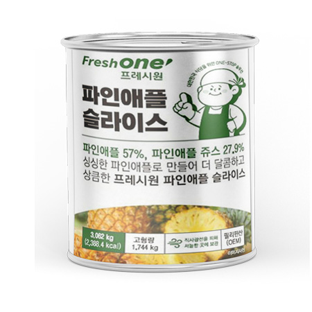 프레시원 파인애플캔(프리미엄 슬라이스 3.062Kg/EA)
