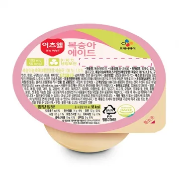 이츠웰 복숭아에이드(컵_100ml_빨대없음 100g/EA)