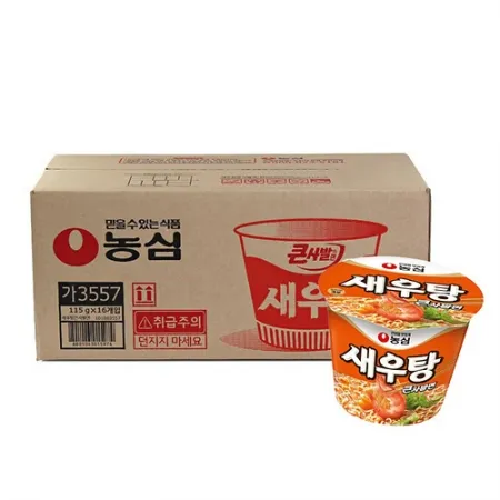 농심 새우탕(큰사발면 115g*16EA/BOX) [원산지: 상세설명참조]