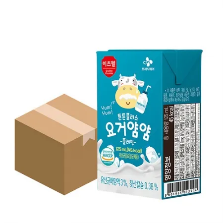 이츠웰아이누리 요구르트(튼튼플러스_요거얌얌_플레인 125g*24EA/BOX) [원산지: 상세설명참조]