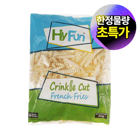 ★초특가★ HYFUN 냉동감자(크링클컷 2Kg/EA) 감자튀김 물결감자 주름감자
