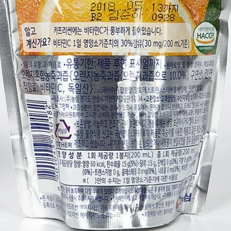 농심 카프리썬(200ml_오렌지 200g/EA)x10 이미지