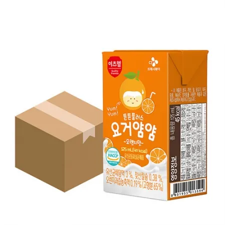 이츠웰아이누리 요구르트(튼튼플러스_요거얌얌_오렌지 125g*24EA/BOX) [원산지: 상세설명참조]