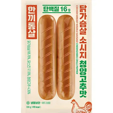 한끼통살 닭가슴살소시지(청양고추맛_100*160mm 100g/EA)