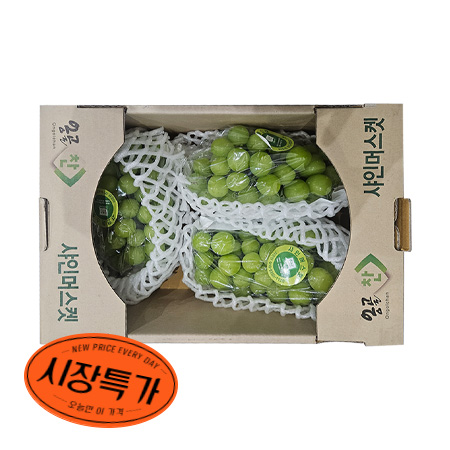 ★매일시장특가★ 샤인머스캣(3~4수 2Kg/BOX) 초특가 과일 데코용 카페 생과