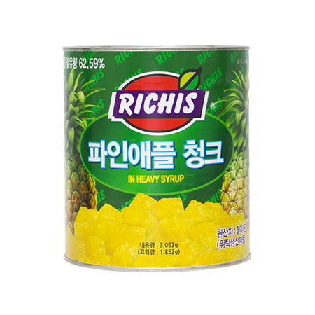 리치스 파인애플캔(청크 3.062Kg/EA)