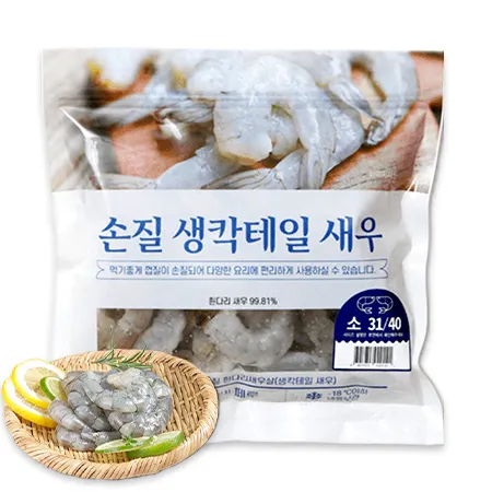 ♥ 수산특가 ♥ 생칵테일새우(꼬리가 있는 새우 PDTO_31/40 페루산 450g/EA) 냉동새우 새우 이미지