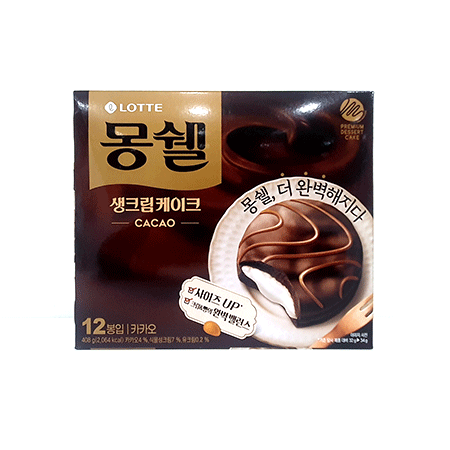 롯데제과 몽쉘(카카오케이크 408g/EA)