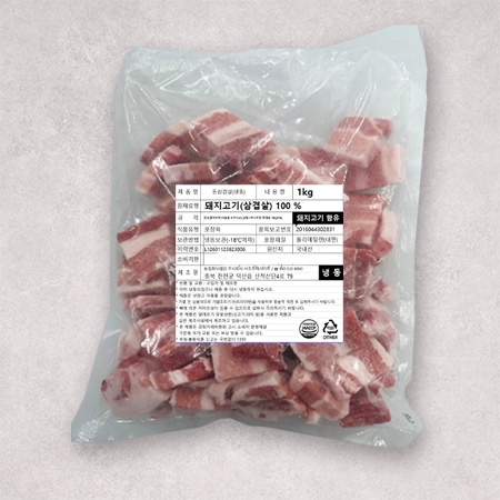 ♥정육특가♥ 찌개용 삼겹(국내산 4*3*1cm 컷팅 1kg/EA)