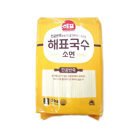 해표 국수(소면_진공반죽 3Kg/EA) [원산지: 상세설명참조]