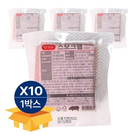 [무료배송] 에쓰푸드 스모크햄 슬라이스 500g 냉장 돼지고기 샌드위치