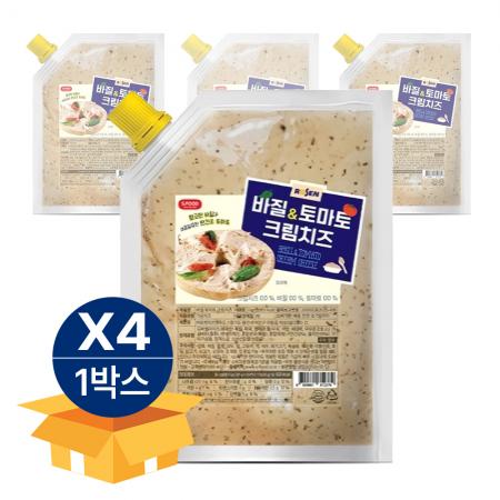 [4팩 무료배송] 로젠치즈 바질 토마토 크림치즈 1kg 냉장 