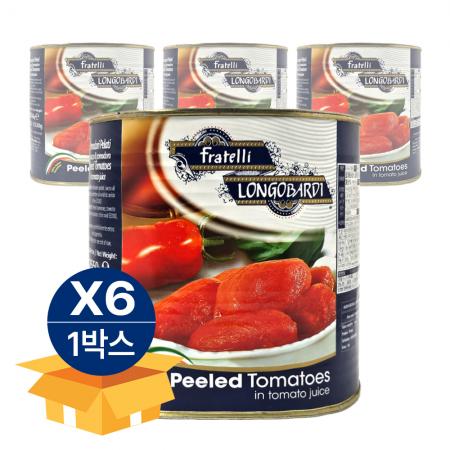 [6캔 무료배송] 프라텔리 롱고바디 토마토홀 2.55kg 포모도리 펠라티 토마토소스