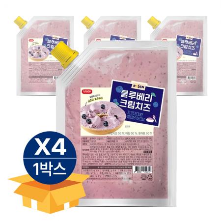 [4팩 무료배송] 로젠치즈 블루베리 크림치즈 1kg 냉장