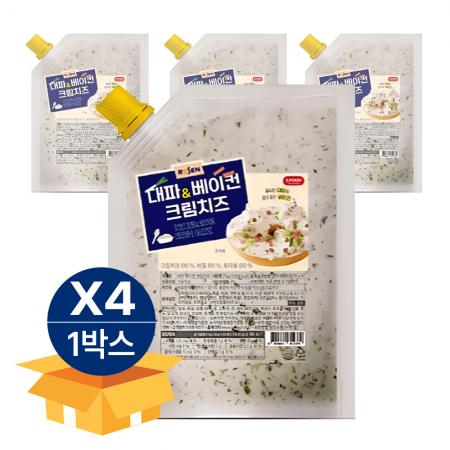 [4팩 무료배송] 로젠치즈 대파 베이컨 크림치즈 1kg 냉장