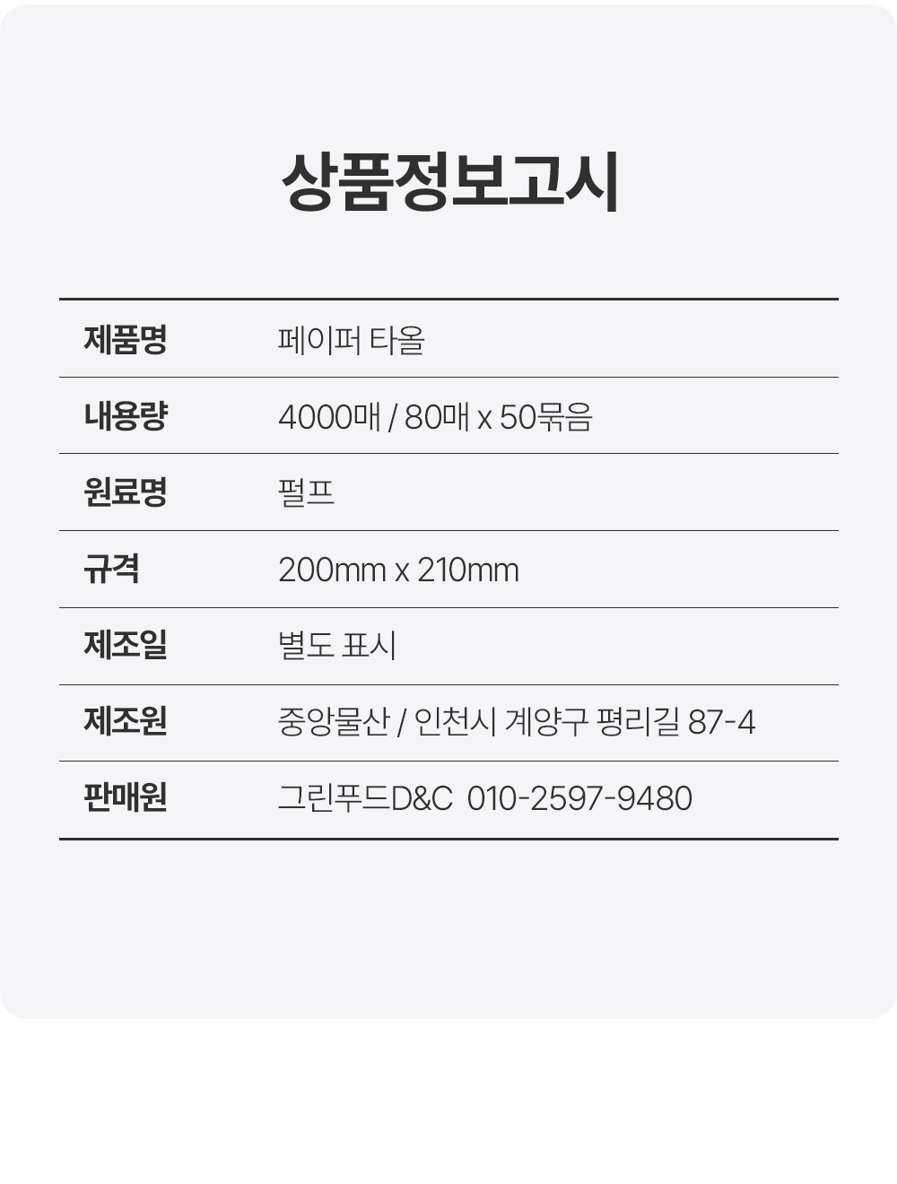 상품정보제공고시