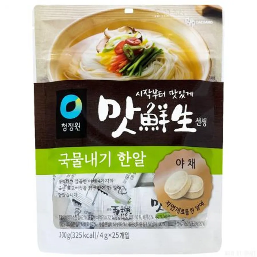 청정원 맛선생 야채 국물내기한알 100g x 10개,코인육수 분말육수 가루육수 조미료 만능 캠핑 간단 고체 다시다 이미지