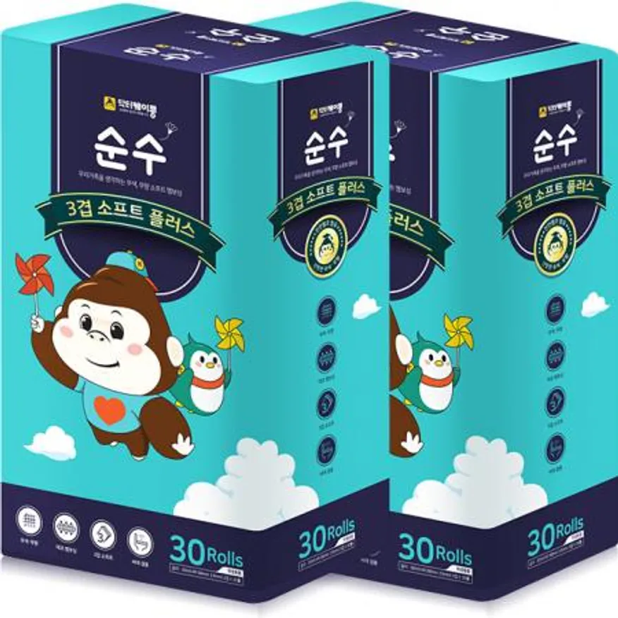 닥터케이콩 소프트플러스 30m 3겹 60롤, 화장지 휴지 이미지