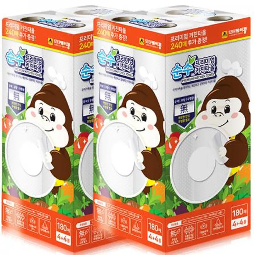 닥터케이콩 키친타올 180매 16롤, 키친타월 이미지