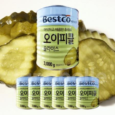 베스트코 오이피클 슬라이스 3kg 1박스 6개입