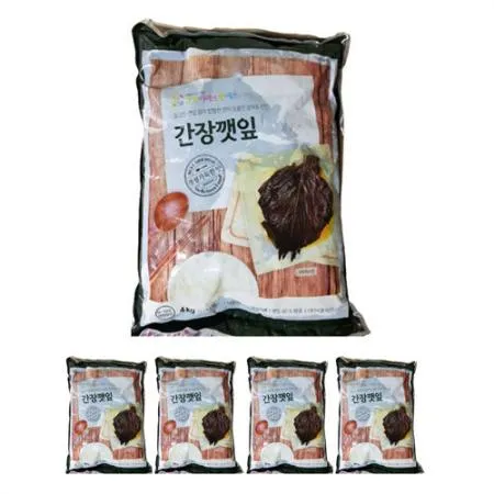 그린이에프엔에스 맛두레 매실청간장깻잎 4kg 1박스 4개입