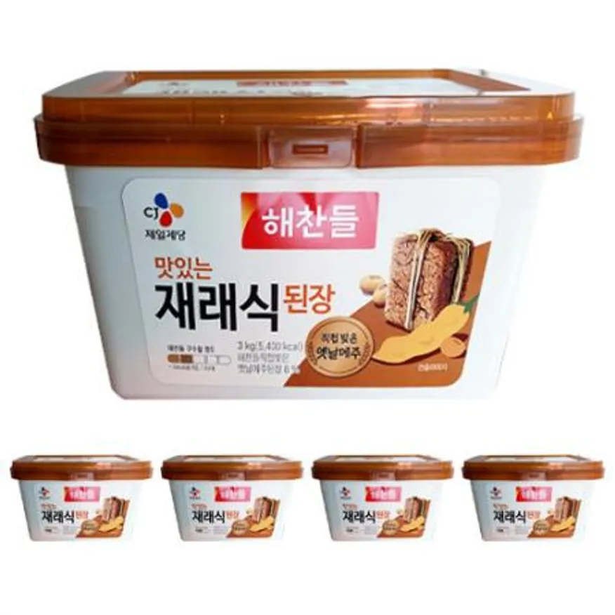 CJ 해찬들 맛있는 재래식된장 3kg 1박스(4개) 이미지