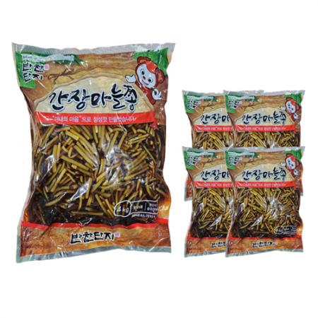 반찬단지 간장마늘쫑 4kg 1박스 4개입