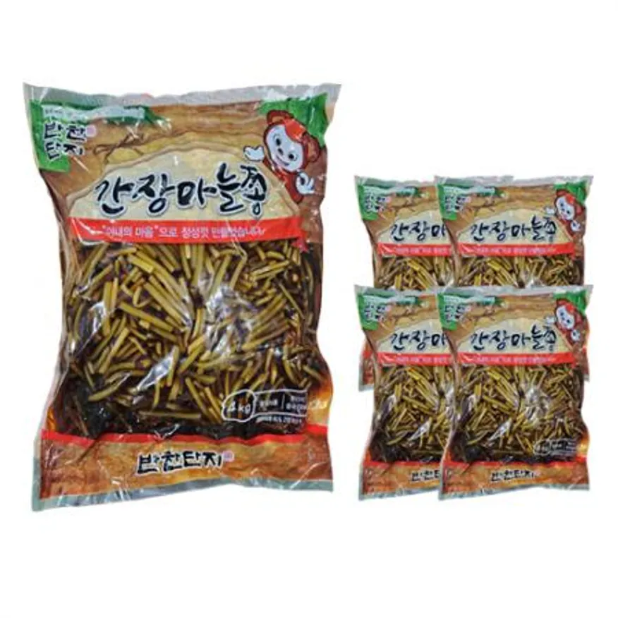 반찬단지 간장마늘쫑 4kg 1박스 4개입 이미지