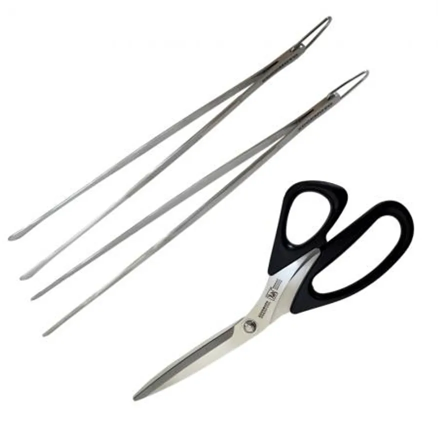에찌모토 핀셋형 스테이크용 집게2종+가위 세트 1개 이미지