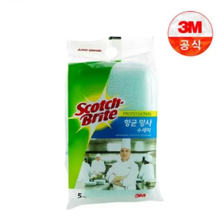 [9+1행사]3M 스펀지 망사 수세미 주방그릇 세척용(5개입)