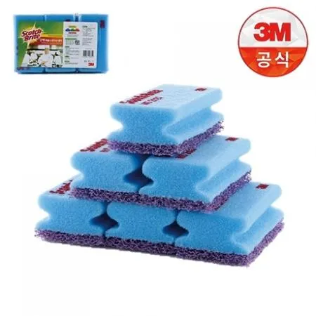 3M 강력퍼플 스펀지 수세미 찌든 때 제거용(6개입)
