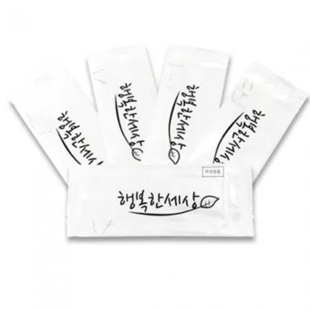 개별포장 물티슈 1000매 행복한세상 대용량 고급 업소용 일회용 음식 카페 배달 이미지