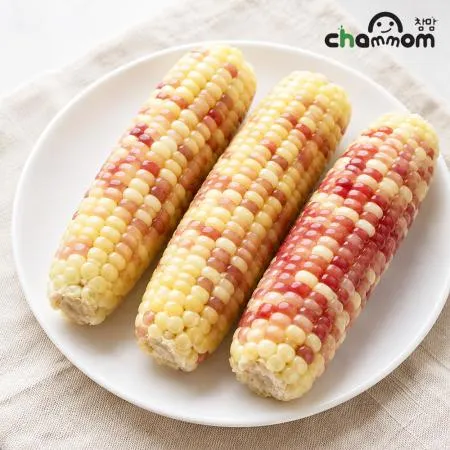 특품(중) 홍찰 냉동 삶은 찰옥수수 5개 1kg(14~17cm내외) 간편간식