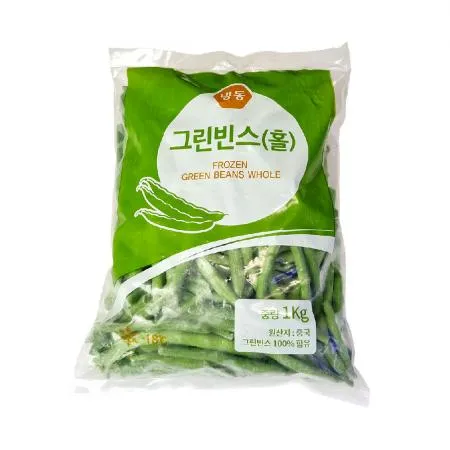 냉동야채 그린빈스(홀)1kg 풋강낭콩 프린세스 프렌치 빈 줄기콩 껍질콩 이미지