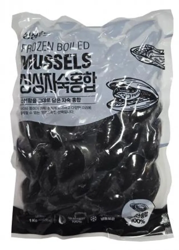 국산 자숙홍합 1kg,10봉 냉동 업소용 홍합탕용 오뎅탕 칼국수 짬뽕 재료 이미지