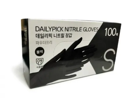 데일리픽 니트릴장갑 검정 S 100매