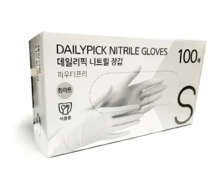 데일리픽 니트릴장갑 화이트 S 100매 