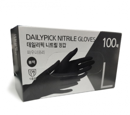 데일리픽 니트릴장갑 검정 L 100매