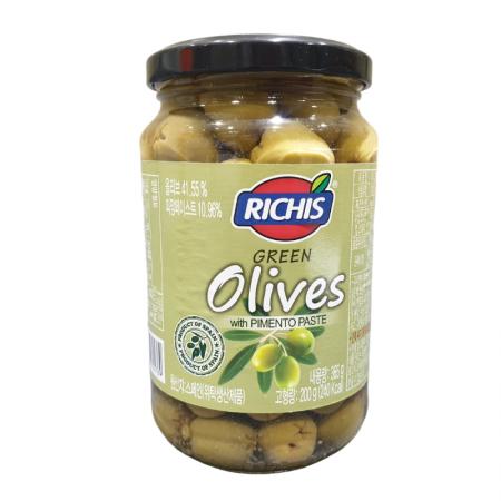 리치스 그린올리브 피멘토 365g(병)