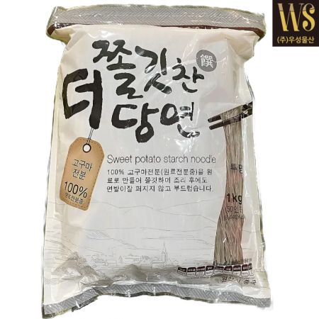 더 쫄깃찬 당면 1kg 고구마전분100% 소포장 가정 업소 단체급식 잡채 김말이 당면사리 고구마전분100% 이미지