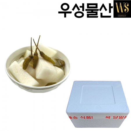 중국산 동치미 물김치 10kg 아이스박스포장 이미지